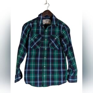 Boy's Urban Pipeline Green and Blue Checkered Shirt